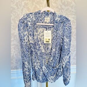 SEZANE Blue Floral Women's Top NWT